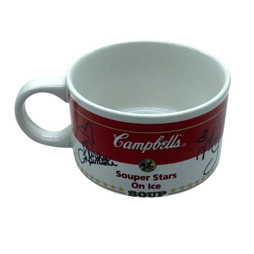 Vtg Campbell's Souper‎ Stars on Ice Soup Bowl Cup Signed Bobek Kwan Lipinski